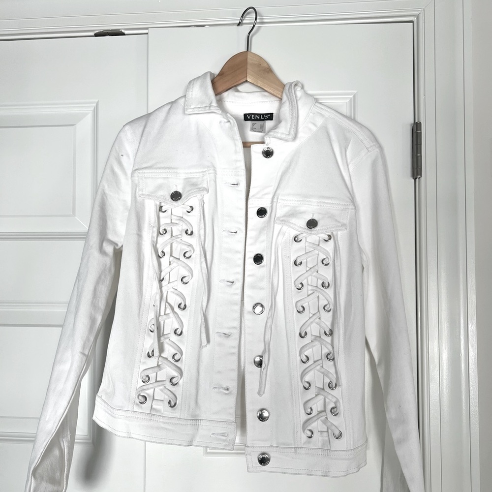 Lace Up Jean Jacket